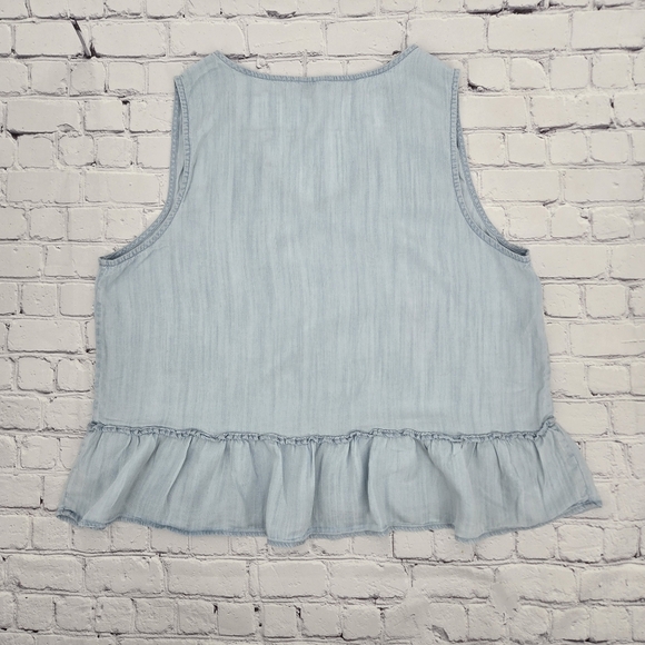 Rails Chambray MIRA Sleeveless Ruffle Hem Top SIZE:XXL - Picture 6 of 7